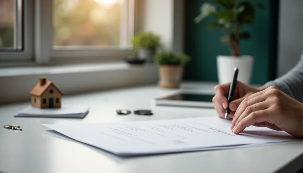 Hands signing conveyancing documents during a South African property transfer, showing legal precision and secure ownership