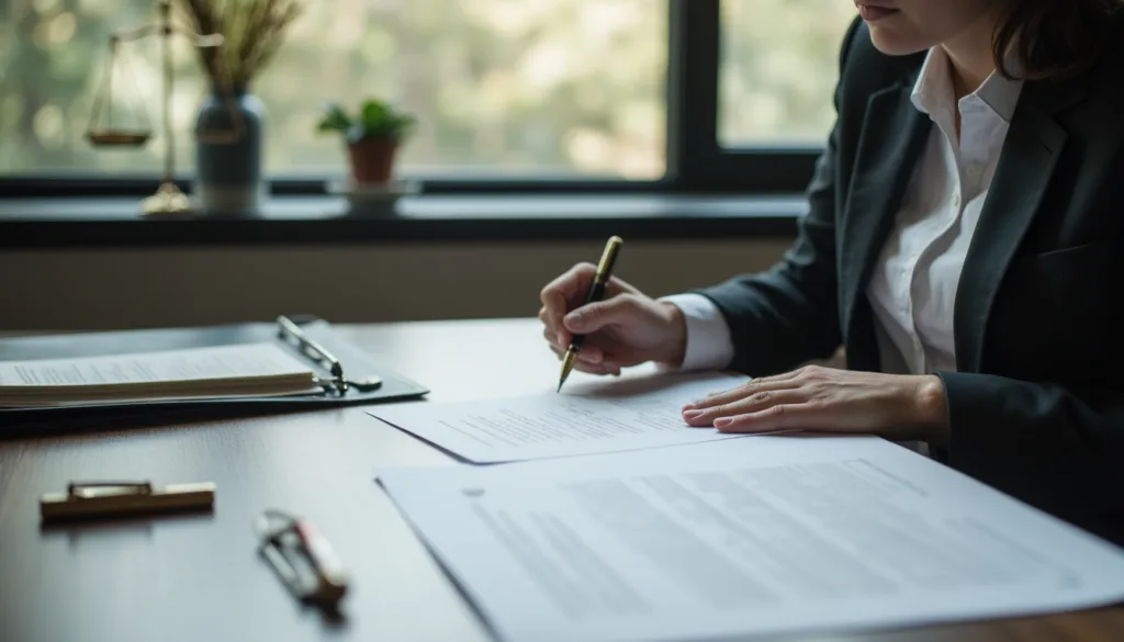 Inside the conveyancer’s mind during a property transfer, showing careful legal review and precision in the conveyancing process