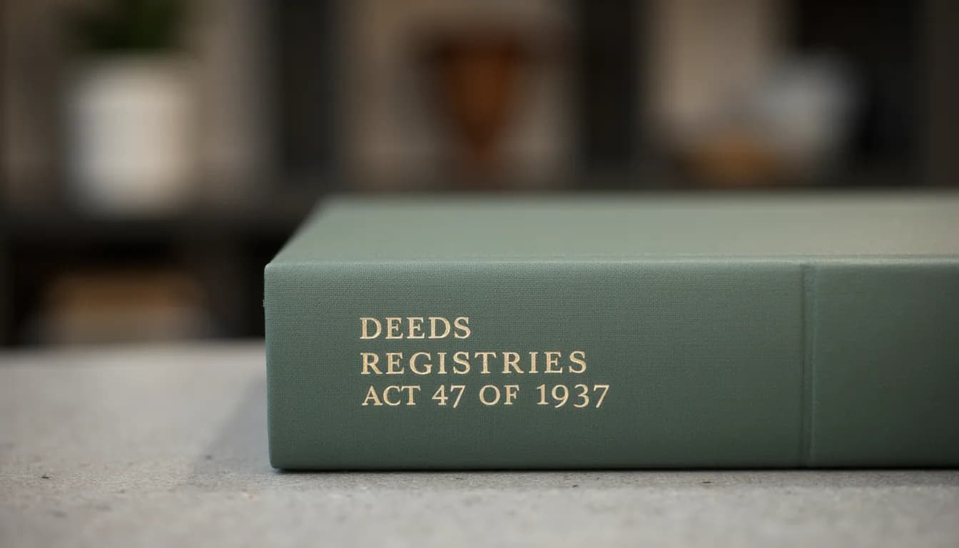 Deeds Registries Act 47 of 1937 statute book governing property registration in South Africa