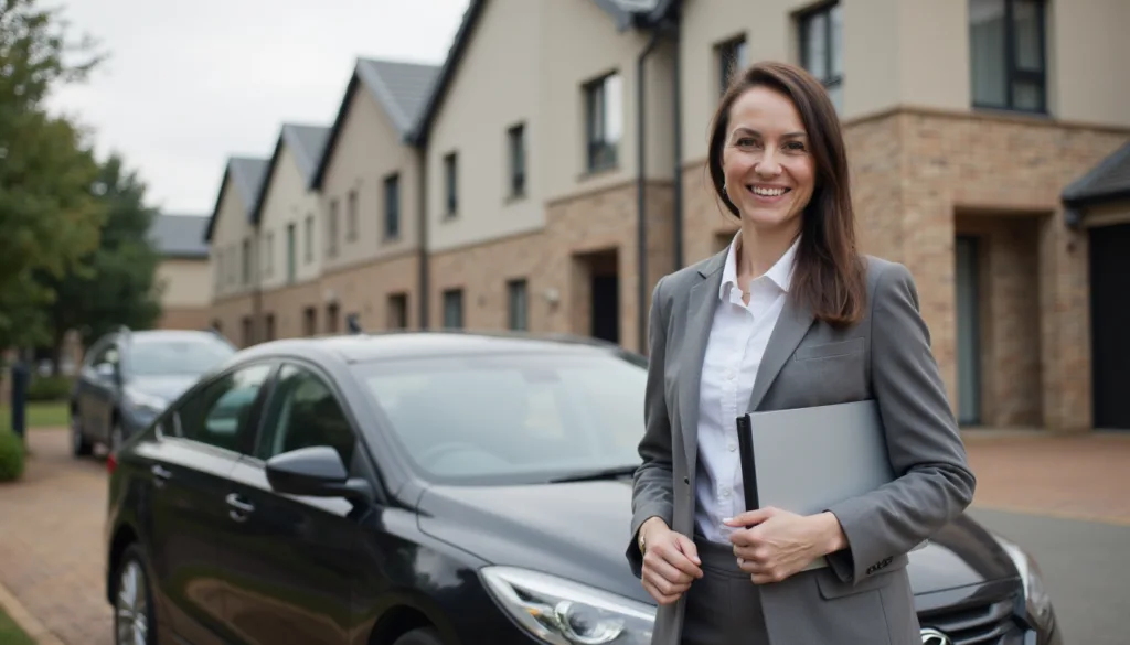 An estate agent by her car