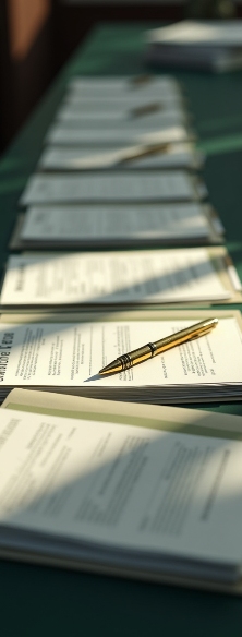 Bond documents and pen